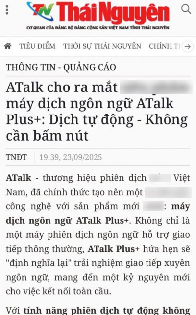 Máy Phiên Dịch ATalk Plus+ - Dịch Tự Động Không Cần Bấm Nút - Không Cần Chạm