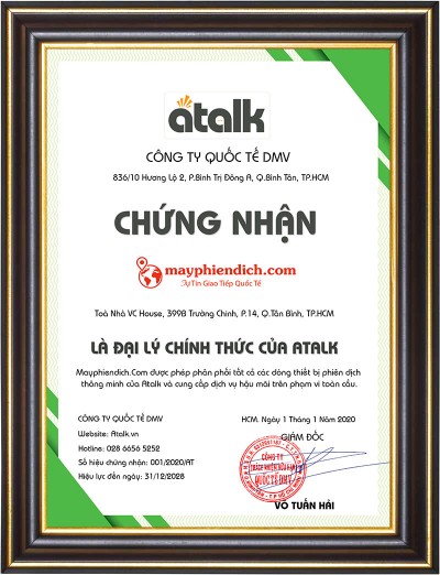 Chứng Nhận Đại Lý Cấp 1
