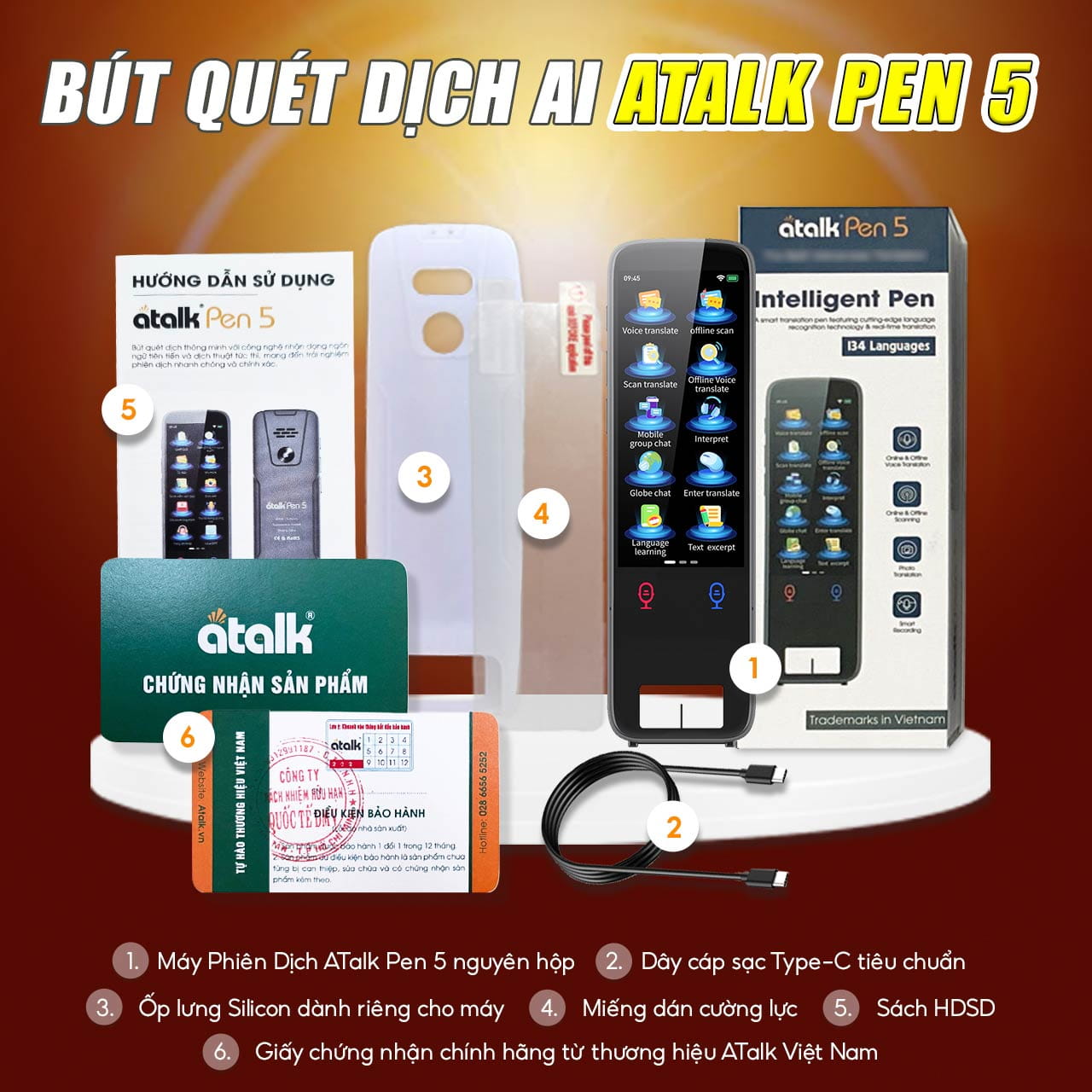 Bên Trong Hộp Bút ATalk Pen 5 Gồm Những Gì