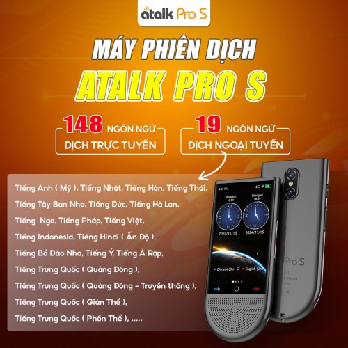 ATalk Pro S Hỗ Trợ Dịch Trực Tuyến 148 Ngôn Ngữ Và 19 Ngôn Ngữ Ngoại Tuyến