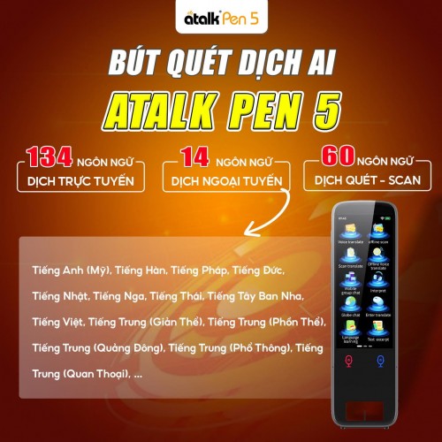 Bút Thông Minh ATalk Pen 5 Hỗ Trợ Quét Dịch Trực Tuyến Và Ngoại Tuyến