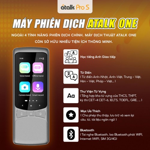 Các Tính Năng Bổ Trợ Được Tích Hợp Trên Thiết Bị Dịch Thuật ATalk One