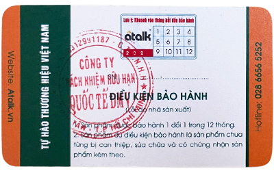 Phiếu Bảo Hành Chính Hãng Khi Mua Máy Phiên Dịch ATalk Plus+